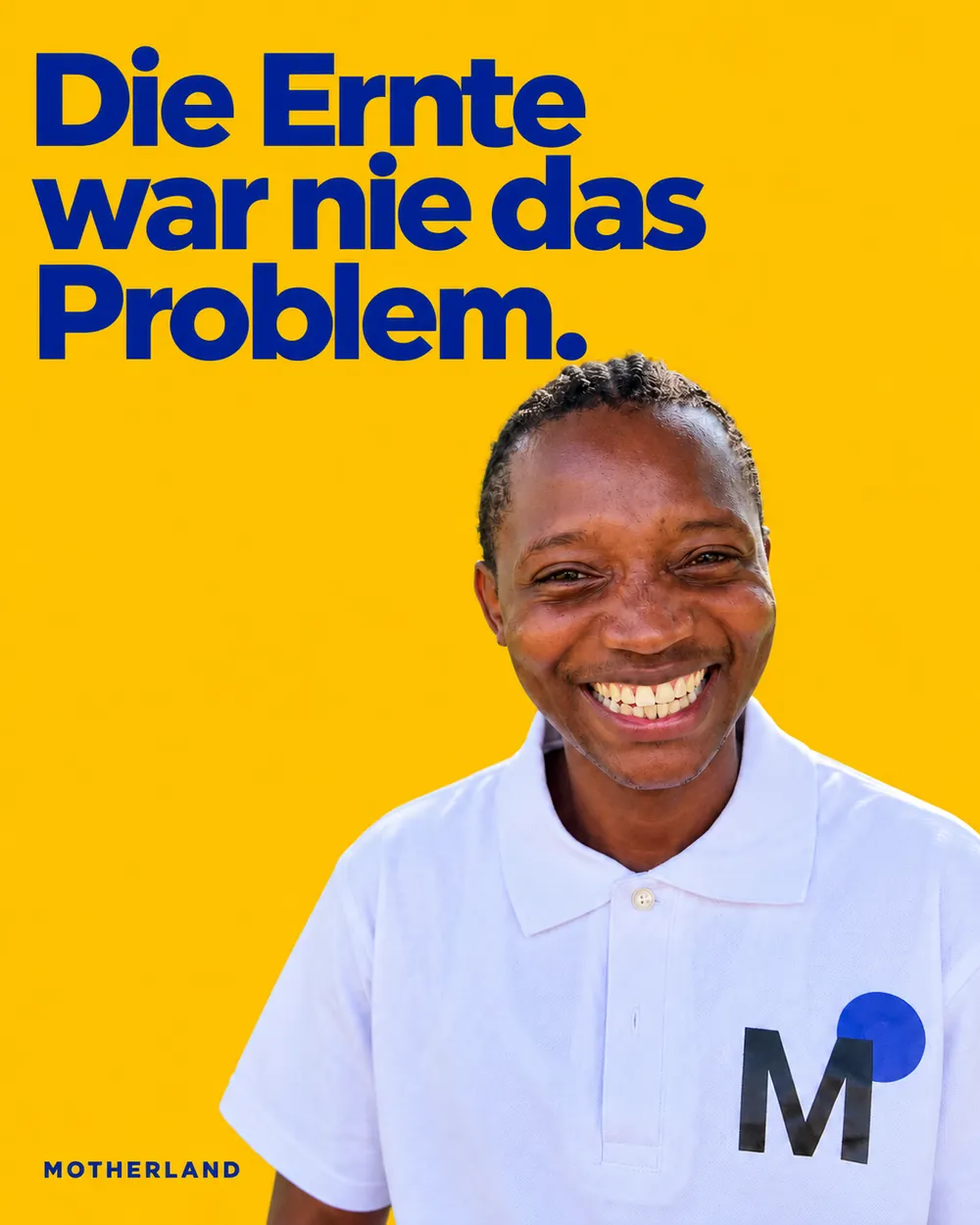 Kampagnenmotiv: Bäuerin im gelben Polo
